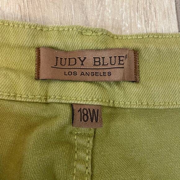 Judy Blue 18W Cargo Pants Olive Green Garment Dyed Stretch Utility Straight Leg - Picture 3 of 10
